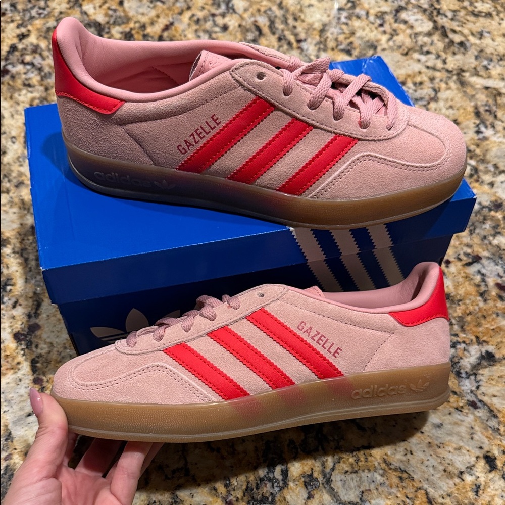 Adidas Gazelle Sneakers in Pink and Red - Picture 2 of 5